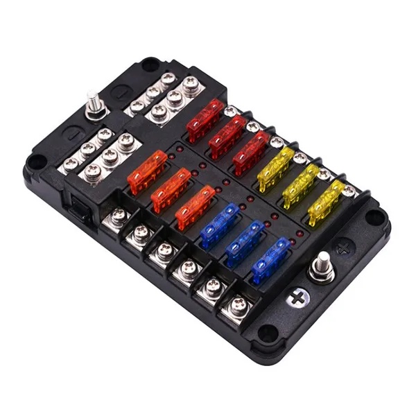 6/12 Way Fuse Box Holder With Blade Fuse Holder Block & Warning Indicator Car Boat Blade Fuse Box 12V 24V - Image 5