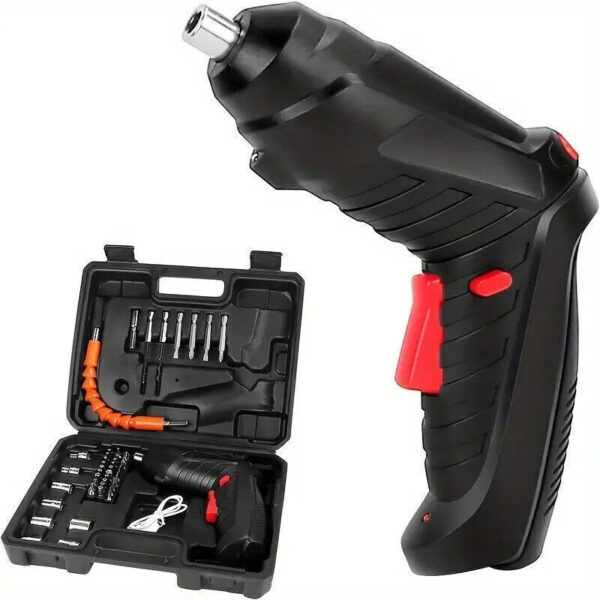 47PCS Electric Screwdriver Rechargeable Kit Cordless Drill Drill Driver Bits Set