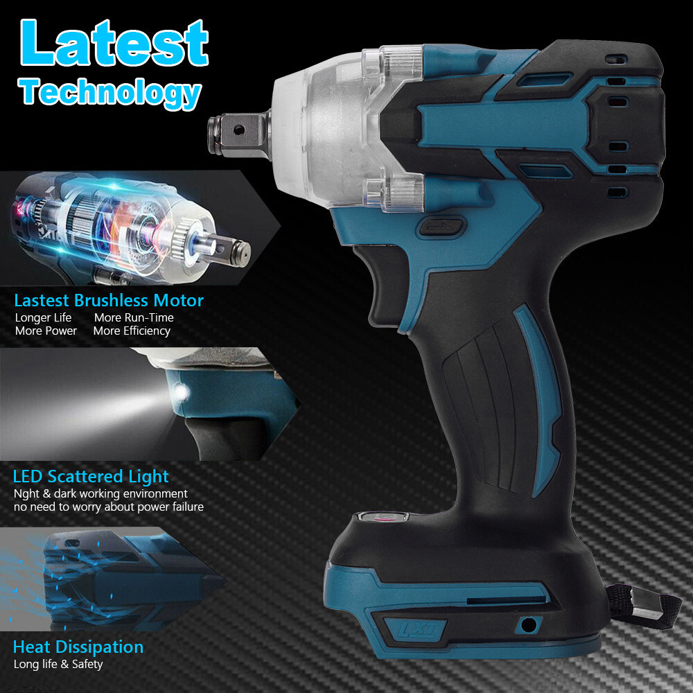 1 2 Cordless Impact Wrench Driver Brushless Rattle Gun For 18V Battery - Image 5