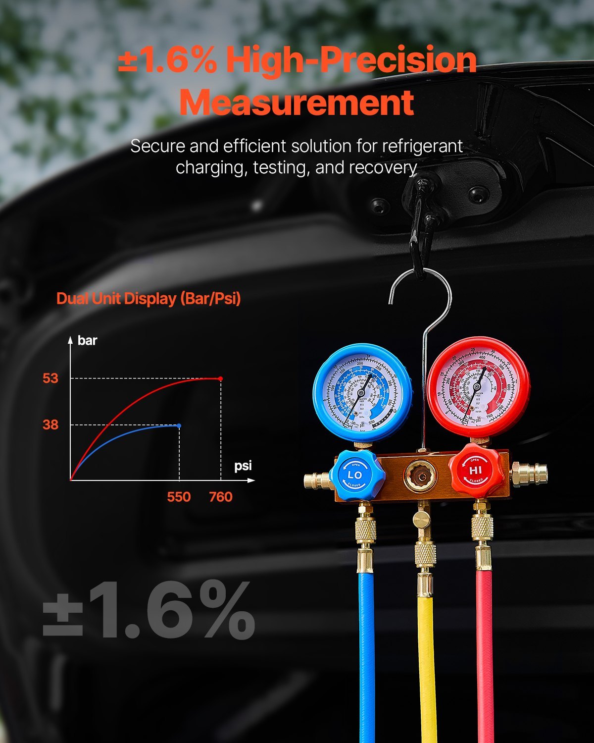 3.5 CFM HVAC Single Stage Rotary Vane Vacuum Pump And Manifold Gauge Kit - Image 4