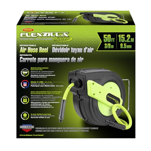 Flexzilla Pro Enclosed Plastic Retractable Air Hose Reel, 3/8" x 50' - Image 3